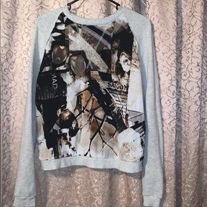 Cute gray and printed long sleeve